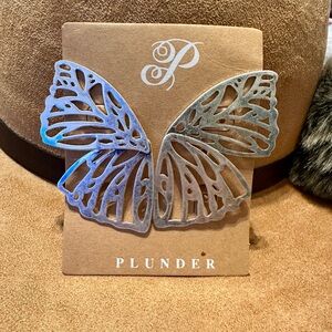 Plunder Silver Butterfly Earrings